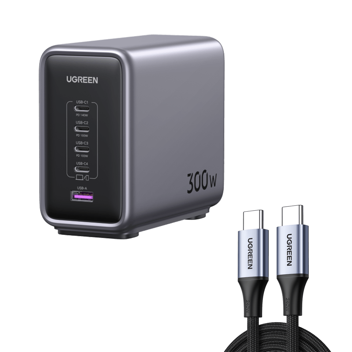 (Bundle) Nexode 300W Charger + 240W 6FT USB-C Cable