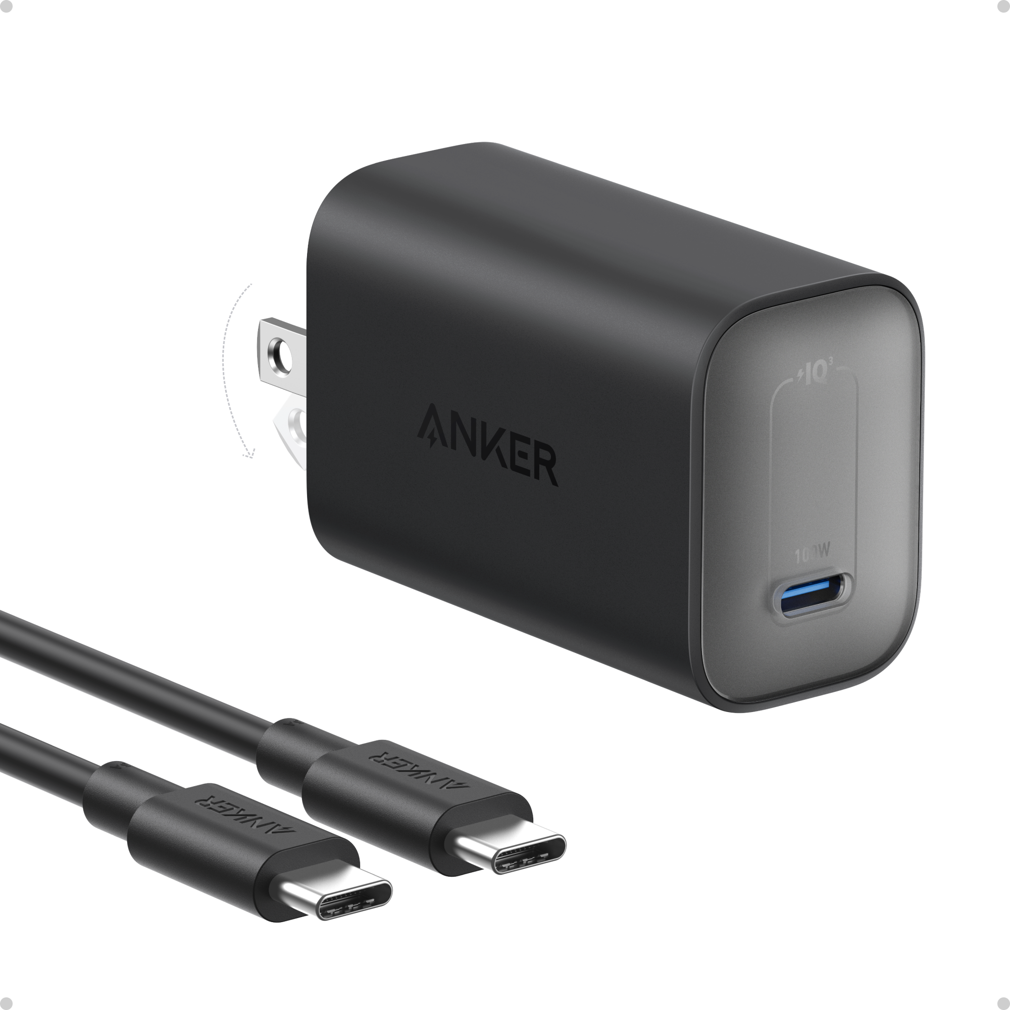 Anker Nano Charger (100W) with USB-C Cable Black Stone