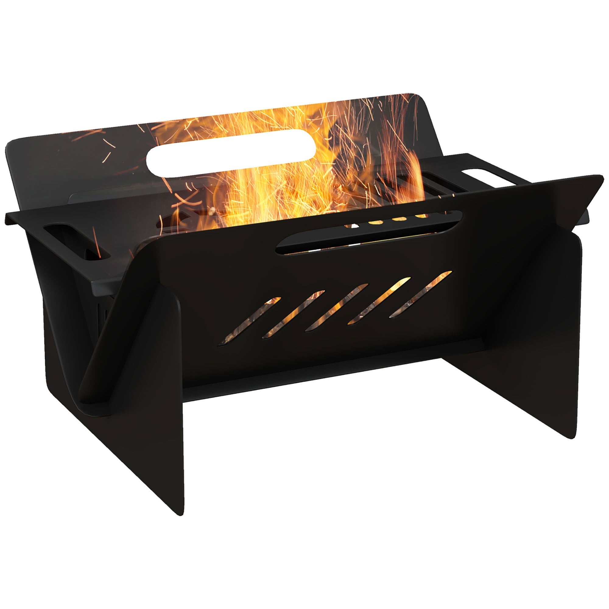 3-In-1 Portable Fire Pit, with Carrying Bag  Black